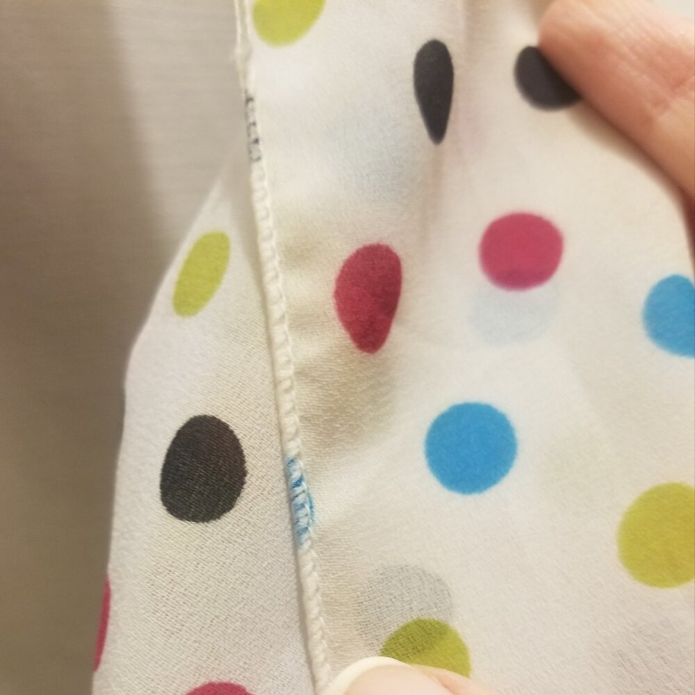 white polka dotted sheer scarf, VGUC - Picture 3 of 6